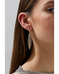 Palm Springs Pavé Leaf Drop Earrings