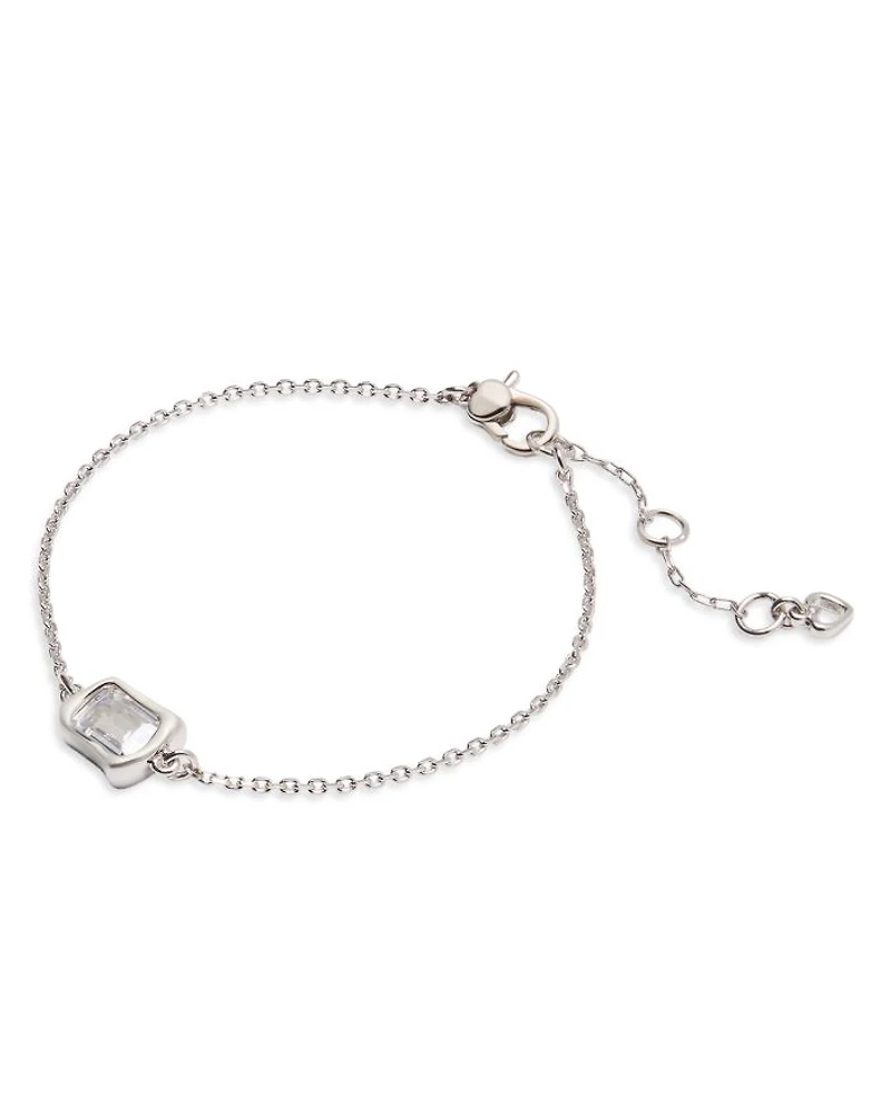 Molten Clear Glass Solitaire Chain Link Bracelet