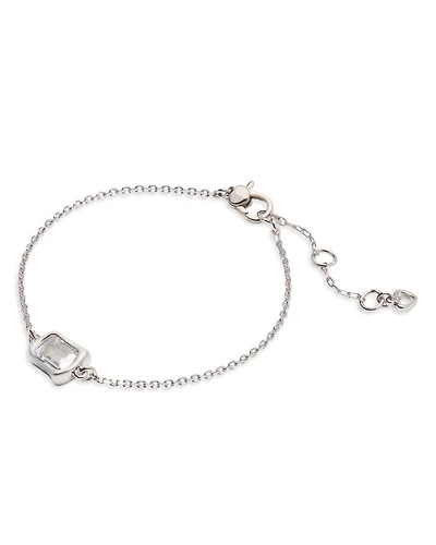Molten Clear Glass Solitaire Chain Link Bracelet