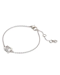 Molten Clear Glass Solitaire Chain Link Bracelet
