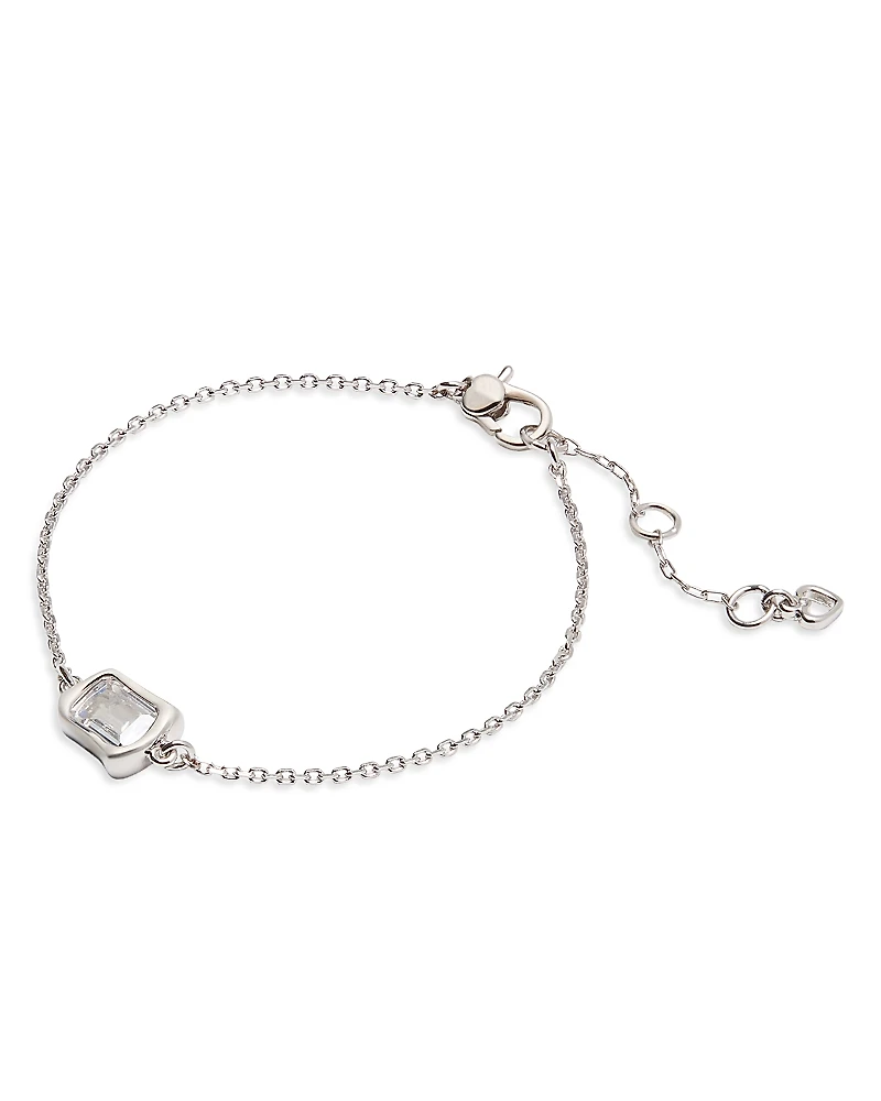 kate spade new york Molten Clear Glass Solitaire Chain Link Bracelet