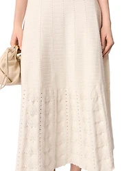 Beaded Pointelle Knit Dress