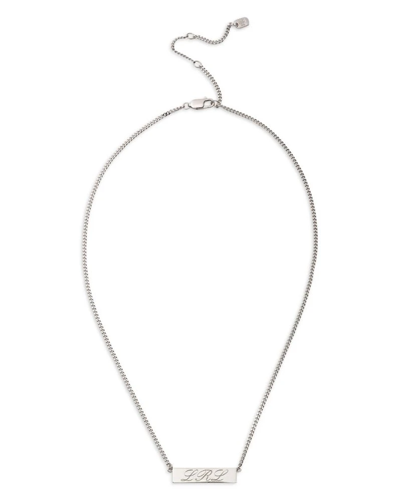 Logo Script Statement Necklace in Sterling Silver, 16"-19"