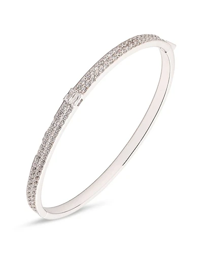 Cubic Zirconia Bangle Bracelet in Sterling Silver