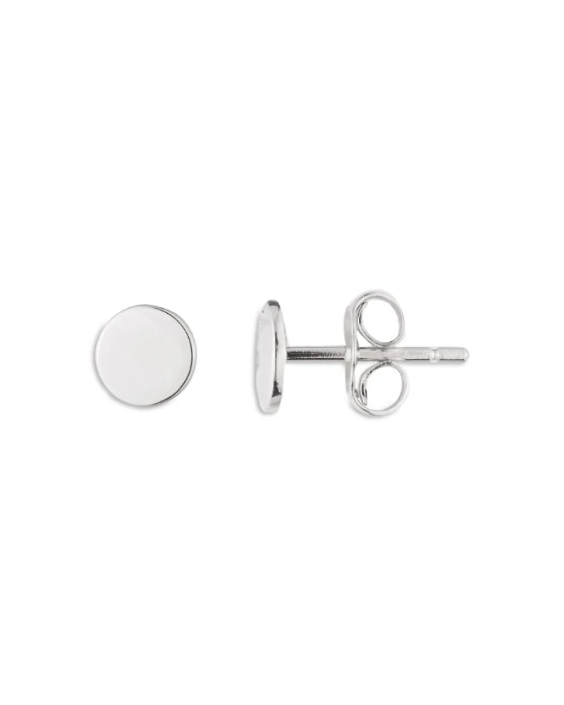 Disc Stud Earrings in Sterling Silver