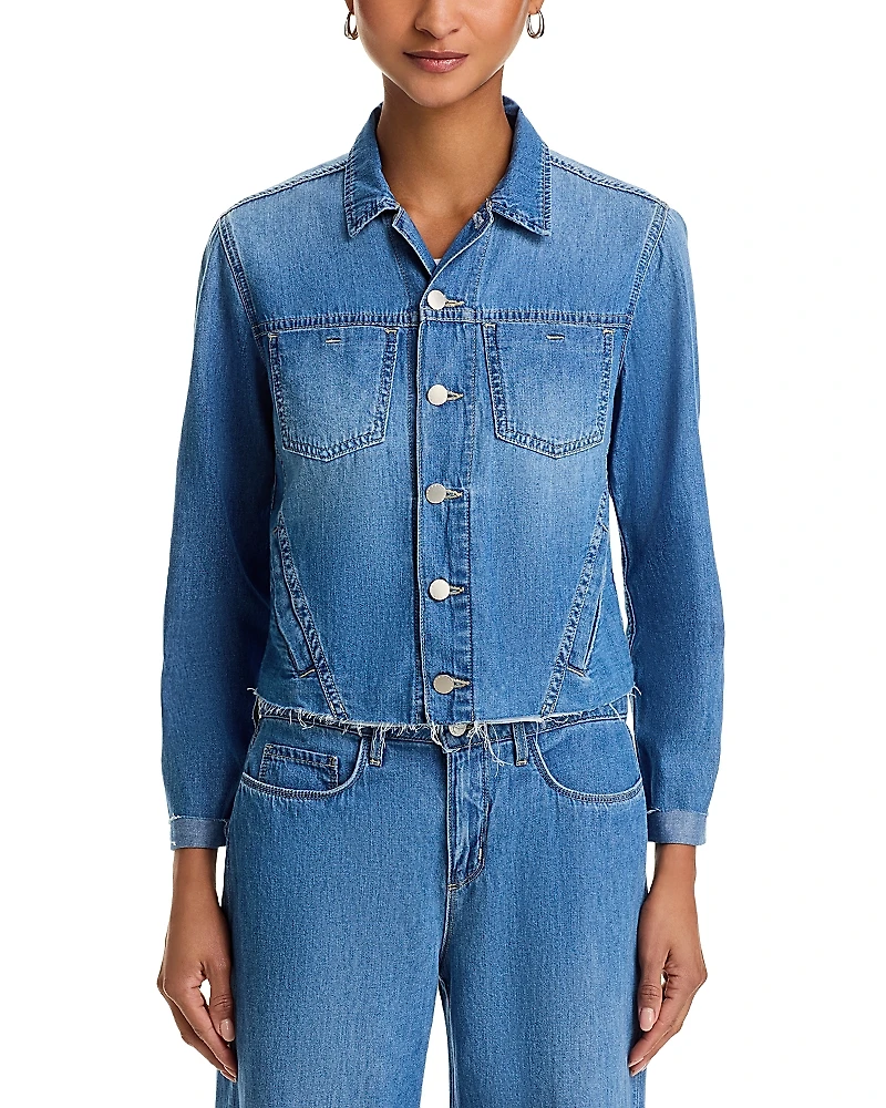 L'Agence Janelle Button Front Denim Jacket