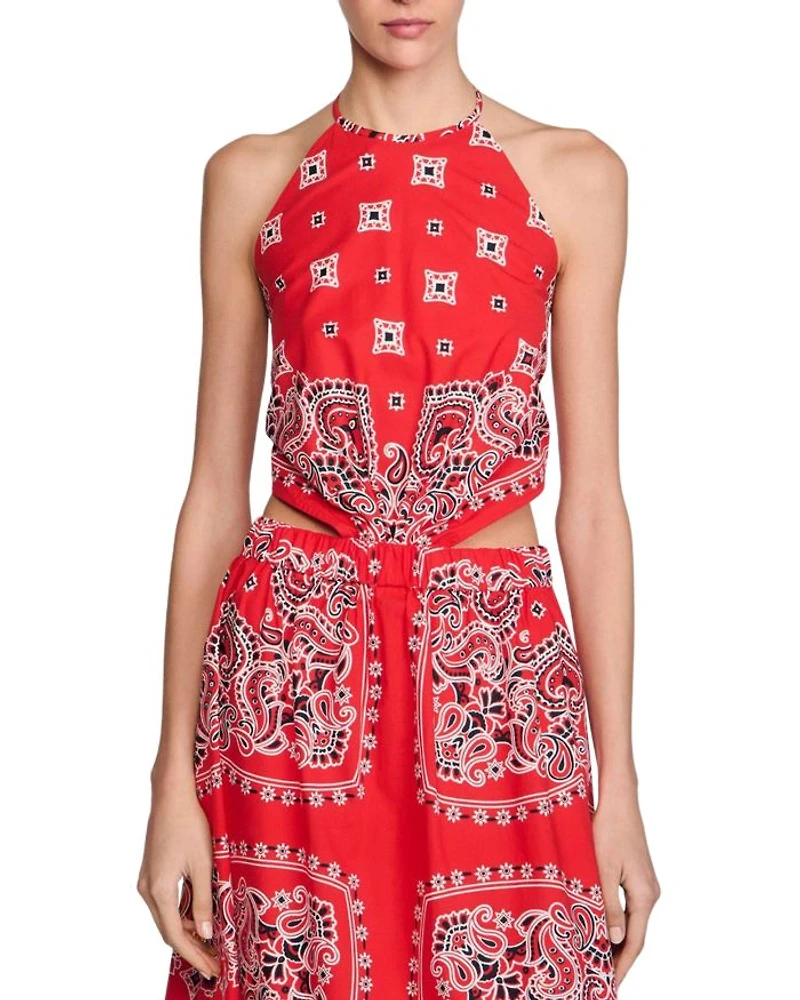 Bandana Print Maxi Dress