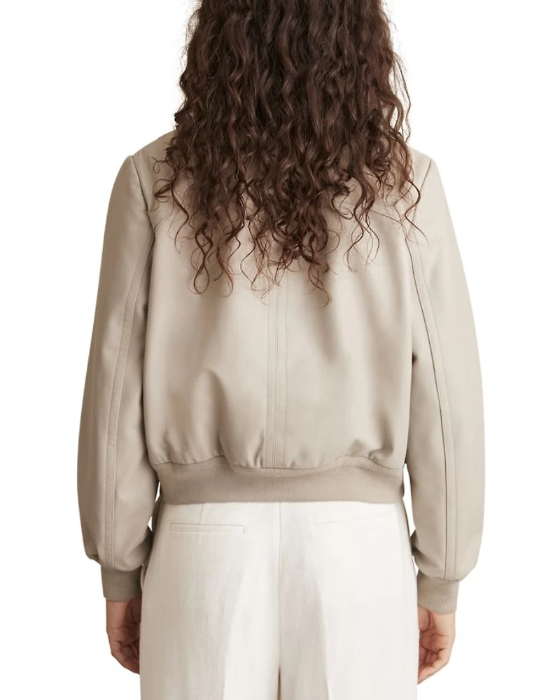 Jasmine Leather Bomber Jacket