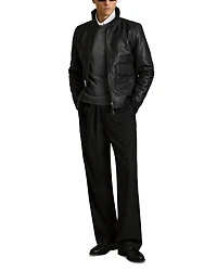 Slim Fit Reed Pebble Grain Leather Jacket
