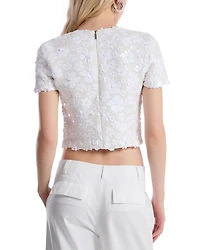 Floral Sequin Crop Top