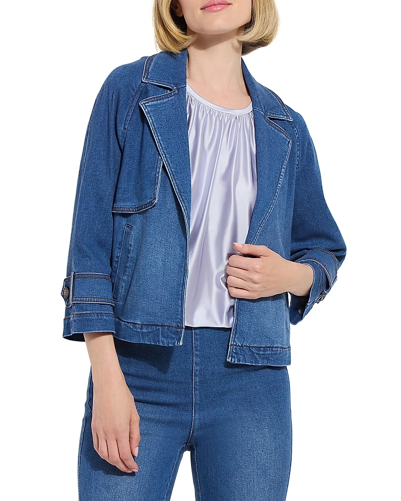Lysse Jeanne Cropped Denim Trench Coat