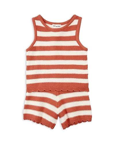 Girls' Striped Crochet Knit Top & Shorts Set - Baby