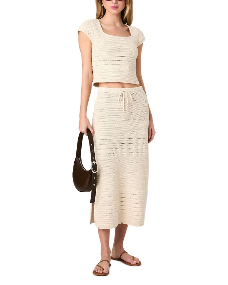 Nellis Side Slit Crocheted Skirt