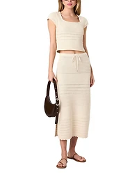 Nellis Side Slit Crocheted Skirt