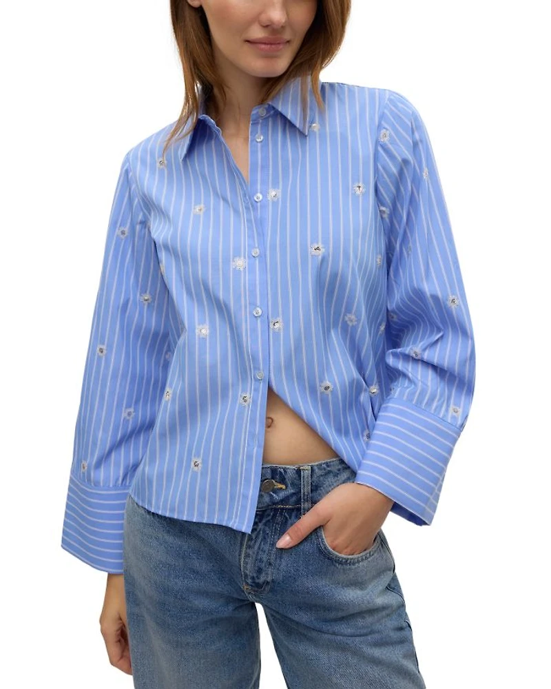 Leila Sequined Striped Shirt