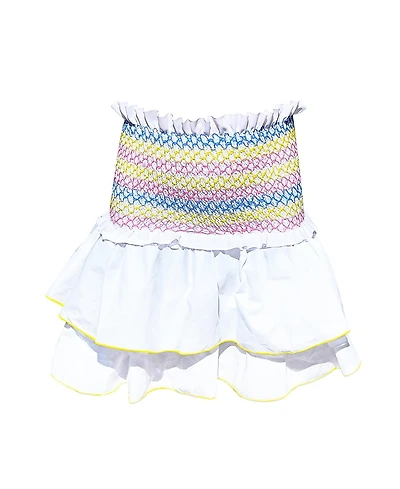 Nessi Byrd Girls' Tamila Trims Smocked Tiered Skirt - Little Kid, Big Kid