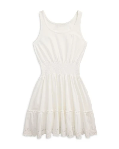 Girls' Eyelet Embroidered Cotton Jersey Dress - Big Kid