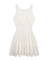 Girls' Eyelet Embroidered Cotton Jersey Dress