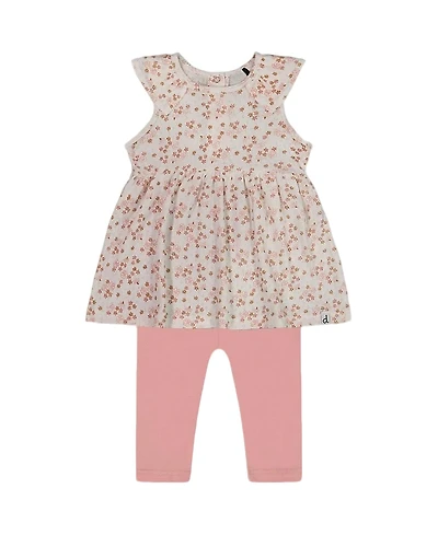 Deux par Deux Girls' Printed Organic Cotton Tunic and Leggings Set - Baby