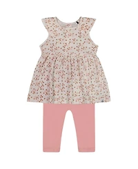 Deux par Deux Girls' Printed Organic Cotton Tunic and Leggings Set - Baby