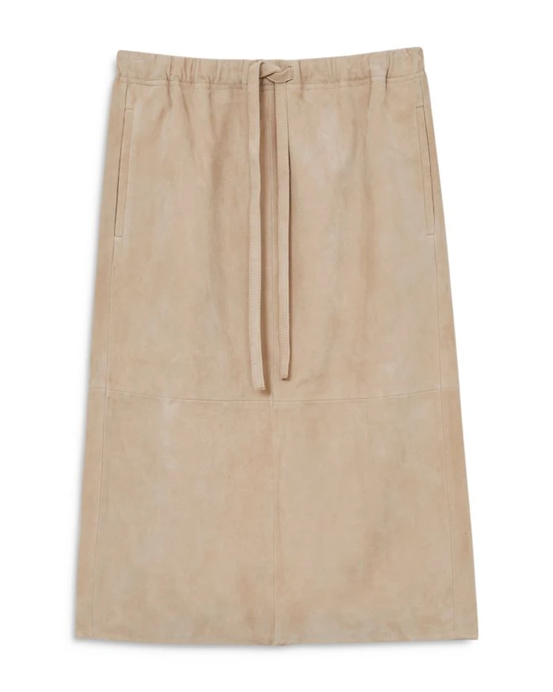 Meagan Drawstring Leather Skirt