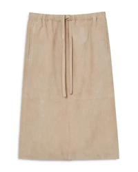 Meagan Drawstring Leather Skirt
