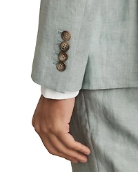 Linen Notch Lapel Slim Fit Blazer