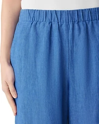 Washed Linen Délavé Wide Leg Pants