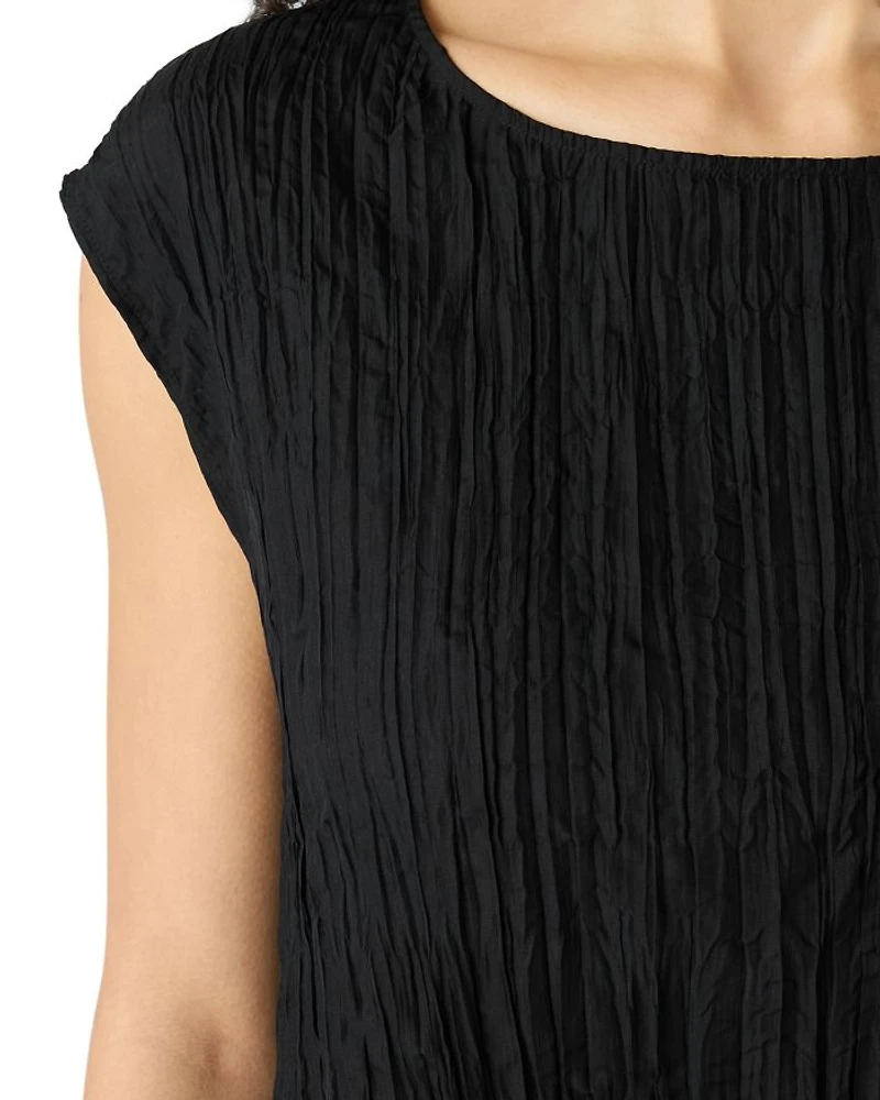 Crushed Silk Ballet Neck Top
