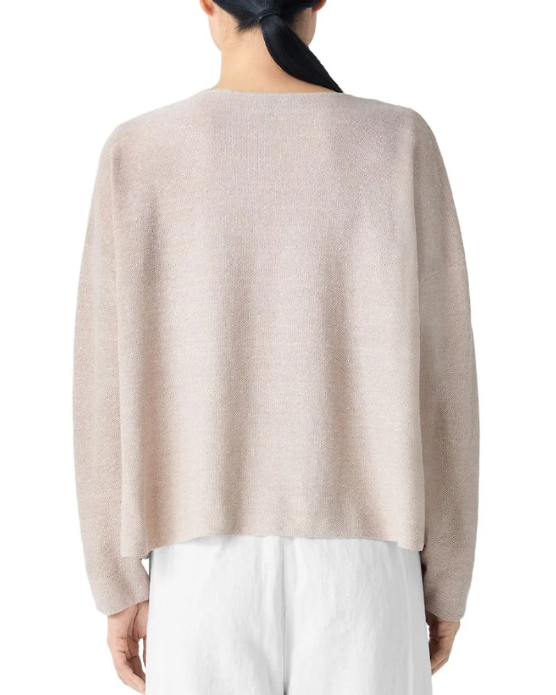 Linen Cotton V Neck Sweater