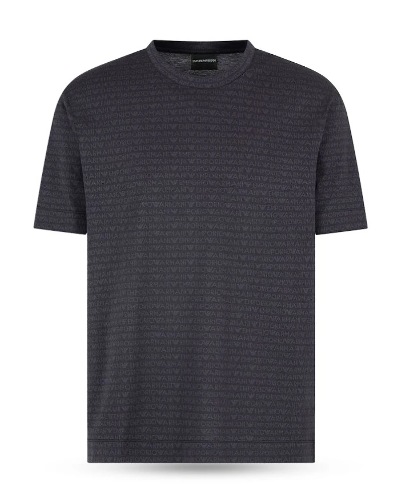 Cotton Allover Jacquard Logo Tee