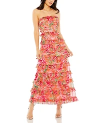 Mac Duggal Strapless Micro Ruffle Dress