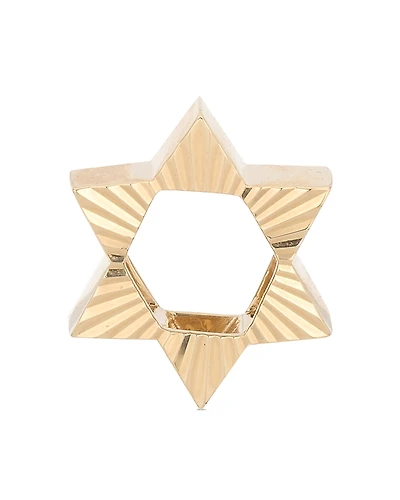 Adina Reyter 9K Yellow Gold Star of David Fluted Big Bead Pendant