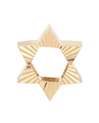 Adina Reyter 9K Yellow Gold Star of David Fluted Big Bead Pendant
