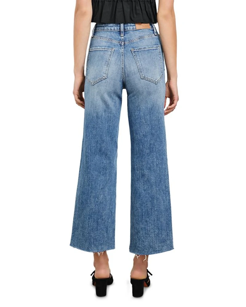 Getty High Rise Wide Leg Cropped Jeans Tradewind