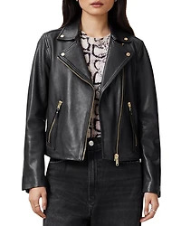 Dalby Slim Fit Leather Biker Jacket