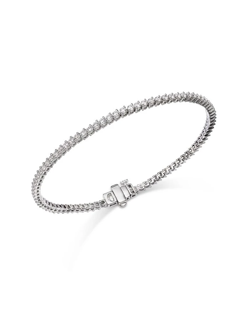 Certified Diamond Tennis Bracelet in 14K White Gold, 2.0 tcw
