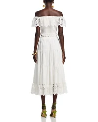 Lace Off The Shoulder Poplin Top - Exclusive