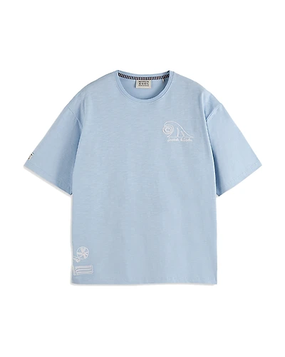 Scotch & Soda Loose Fit Slub Embroidery Tee