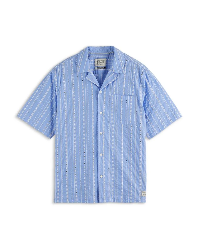 Embroidered Relaxed Fit Striped Shirt