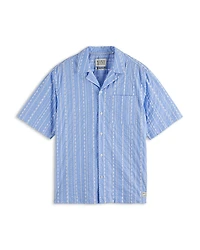 Scotch & Soda Embroidered Relaxed Fit Striped Shirt