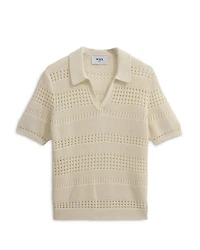 Siena Striped Open Knit Polo Sweater