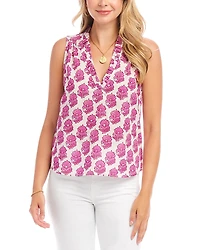 Karen Kane Sleeveless Ruffle Trim Top