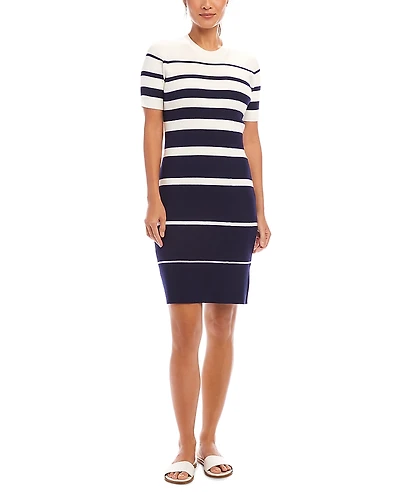 Karen Kane Stripe Ribbed Sweater Dress