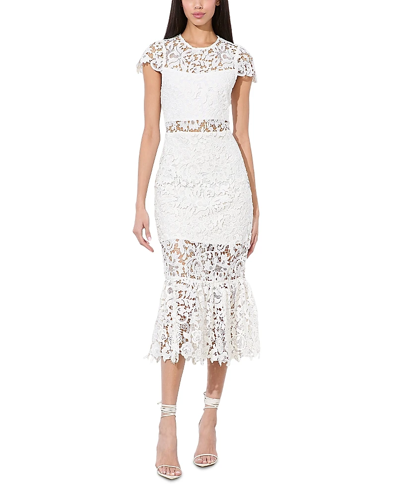 Alice and Olivia Clover Open Back Lace Dress