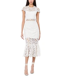 Alice and Olivia Clover Open Back Lace Dress