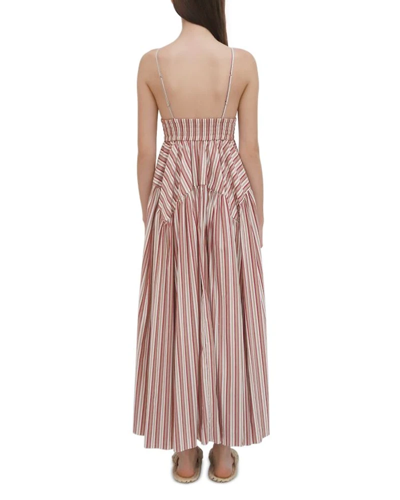 Striped V Neck Maxi Dress
