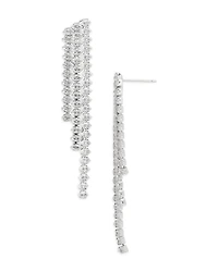 Aqua Strass Three Row Earrings - Exclusive