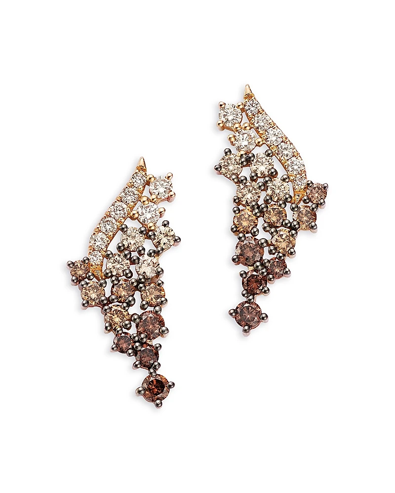 Bloomingdale's Fine Collection Ombre Brown Diamond Cascade Drop Earrings