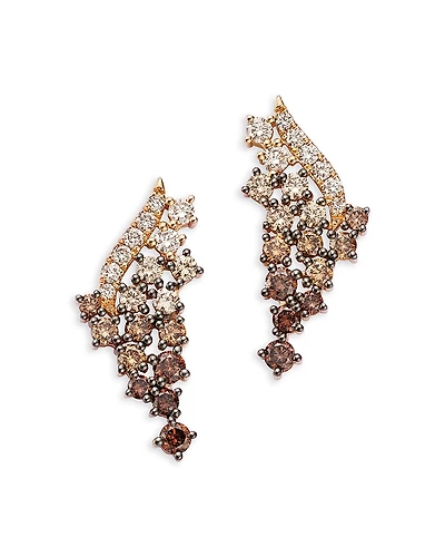 Bloomingdale's Fine Collection Ombre Brown Diamond Cascade Drop Earrings